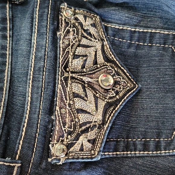 Miss Me Rhinestone Dark Wash Bootcut Jeans - Picture 9 of 16